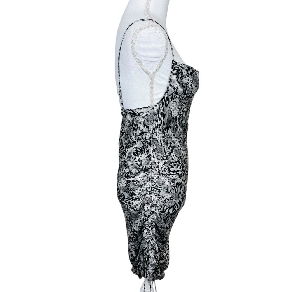 Free People Day to Night Slip Dress Ruched Snake Print Slinky Mini Size XSmall - Picture 10 of 14